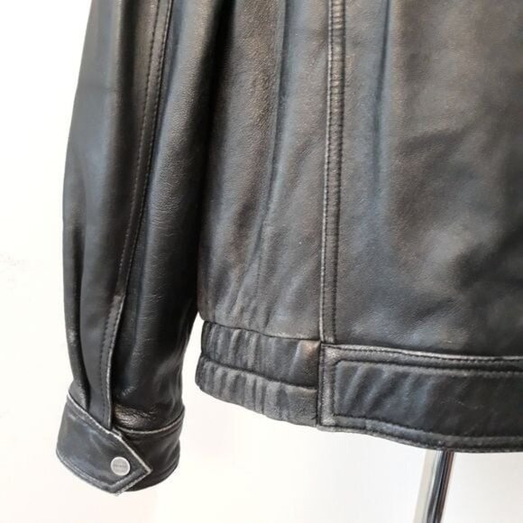 Guess Genuine Leather Men’s Jacket XXL Multi Pockets Front Zip - Picture 8 of 11